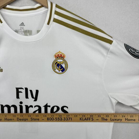 REAL MADRID Jersey Shirt Mens 2XL Eden Hazard 7 FIFA 2018 ADIDAS Football Soccer - Picture 14 of 16